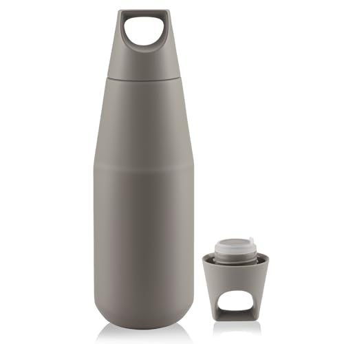 Zosenyer Borraccia Termica 580ml con Ø39mm Tappo a Vite, Borracce Termiche Senza BPA Calore 12H Borraccia Palestra, Marrone Leggero Acciaio Inox Bottiglia Termica a Prova di Perdite per Sportiva