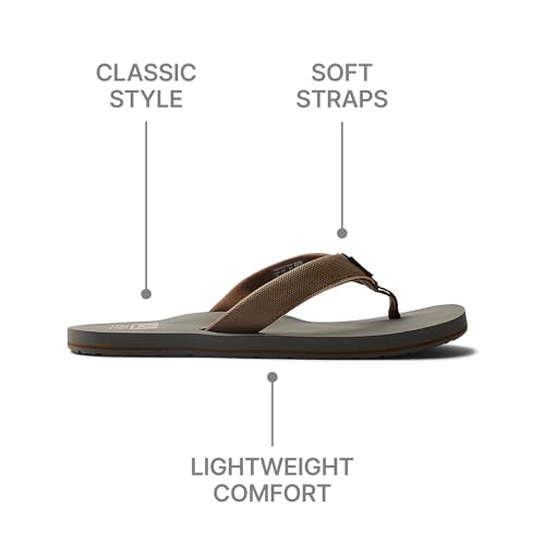 Reef Twinpin Mens Beach Flip Flop, Soft Cushion Footbed, Water Friendly, Tan/Grey, 13 - image 5