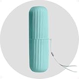 Estojo Porta Escova de Dentes e Creme Dental Multiuso em Plástico Moderno e Compacto Ideal para Viagem Escola e Trabalho Com Alça Prática (Azul)