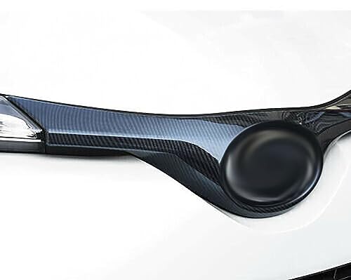 Image of Car Accessories Fit for Toyota C-HR CHR 2017 2018 2019 2020 2021 2022 ABS Exterior Front Center Grill Grille Cover Decorative Molding Trim 1PC Set (Carbon Fiber)