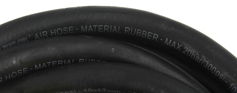 Tubo Pneumatico | Lunghezza 20 m | Diametro Interno 10 mm | Diametro Esterno 17 mm | Pressione di esercizio 20 Bar | Attacco Rapido | in Gomma
