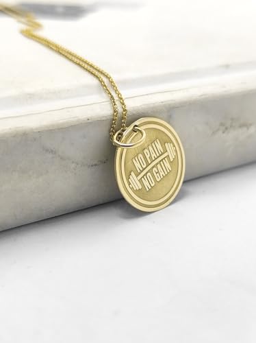 Collier pendentif pièce gravée chaîne câble argent plaqué or - 2