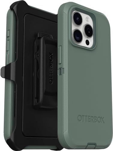 OtterBox iPhone 15 Pro (�̂�) - �f�B�t�F���_�[�V���[�Y�P�[�X - �t�H���X�g�����W���[ (�O���[��) - �X�N���[�����X - ���ŏ�v - �|�[�g�ی�t�� - �z���X�^�[�N���b�v�t�� - �񏬔��p�b�P�[�W