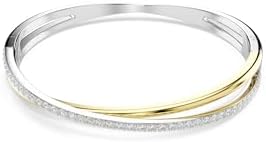 Swarovski Hyperbola bangle, Round cut, Clear, Mixed Metal Bangle