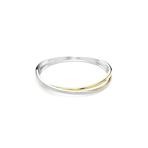 Swarovski Hyperbola bangle, Round cut, Clear, Mixed Metal Bangle