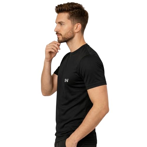 Image of NINQ Solid Tshirt for Men Round Neck | Half Sleeve Tshirt | Slim Fit Compression T-Shirt Gym Wear | Casual Running Yoga Sports wear for Mens