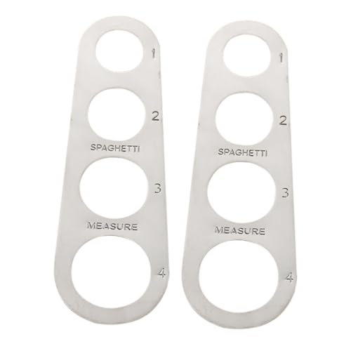 Zerodeko 2pcs Stainless Steel Spaghetti Measure Tool with Four Precise Pasta Portion Ruler for Consistent Cooking Easy to Clean Noodle Measuring Kitchen Gadget for Home and Professional Use