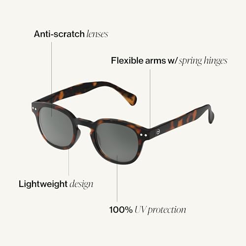 IZIPIZI SUN #C Sunglasses Men & Women – Pantos with Biobased Frame, Anti-Scratch Grey Lenses, 100% UV Category 3 Protection2