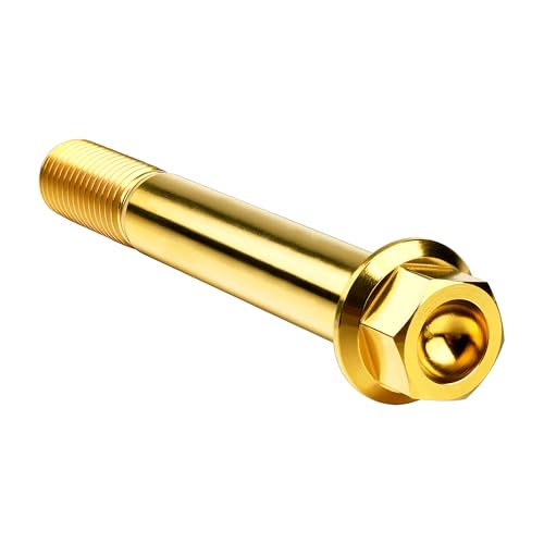 Image of Titanium Bolt M12 30 35 40 45 50 55 60 65 70 75 80 85 90mm Hex Small Flange Head for Motorcycle Car Modification Pack of 4 (M12x90mm Pitch 1.5, Gold)