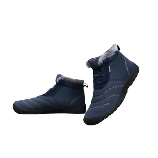 Botas De Neve Do Inverno Dos Homens, Botas Masculinas Plus Size Antiderrapantes Para Exteriores Com Pele Quente Forradas De Meia Panturrilha, Esportes Ao Ar Livre Que Fluffam Sapatas(Blue,46 EU)