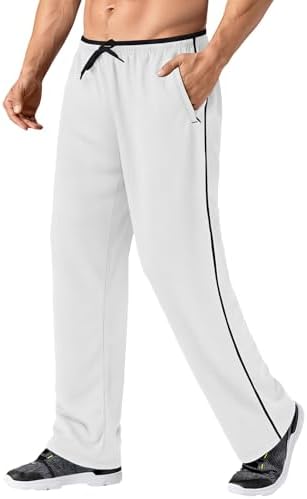 MAGNIVIT Men's Lightweight Sweatpants Loose Open Bottom Mesh Athletic Pant