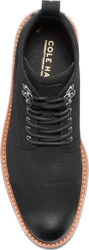 Cole Haan Cole Haan Men's Chamberlin Grand Cap Toe Boots, Black Nubuck/Black Water Resistant, 10.5-M US