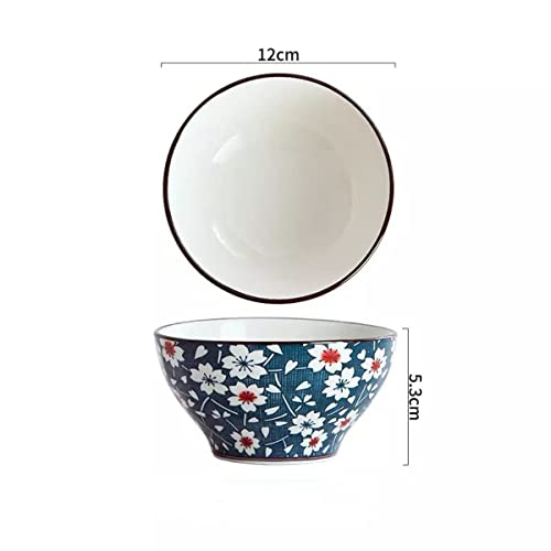 Image of Ceramic Cereal Bowls for Pasta, Salad, Cereal, Soup Ceramic Japanese Ramen Bowls Porcelain Pho Bowls (300ML, Set of 2)