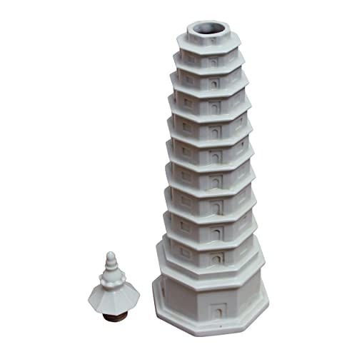 Artissance Am82540100 16" H Off-White Porcelain Pagoda, Decorative Oriental Figurine, Home Décor Collectible Outdoor-Statues #TOP1
