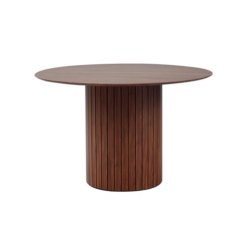 DEYARNA HOME Table de Salle à Manger Ronde pour 4-6 Personnes, Table de Salle à Manger Fermière, Table de Cuisine avec Piètement en Bois pour la Cuisine et...