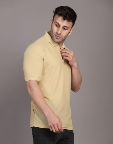 Image of INKKR Men's Combo Polo Neck Cotton Blend Solid T-Shirt (Pack of 2)