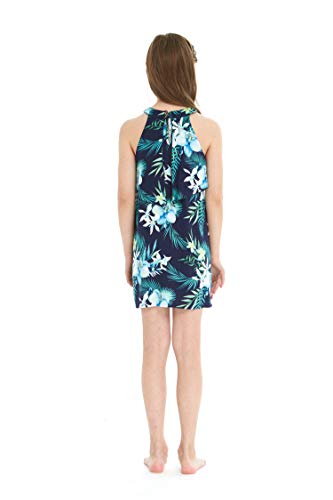 Image of Family Matching Hawaiian Clothes, Orchid Breeze Navy | Lightweight 100% rayon • Family matching outfits • Beach vacations • Luaus • Cruises • Family photos