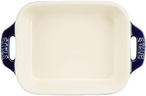 staub Dish 40508-583 Rectangular Dish, Gran Blue, 5.5 x 4.3 inches (14 x 11 cm), Ceramic Au Gratin Dish, Oven Safe and Microwave Safe