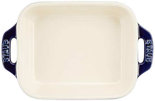 Blue Ceramic Au Gratin Dish, 5.5 x 4.3 inches, Oven & Microwave Safe - for Home Cooks