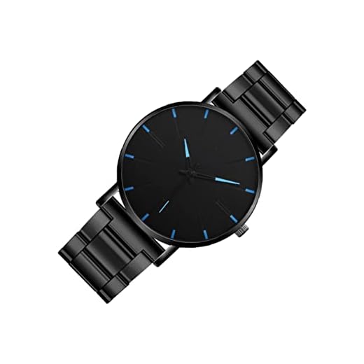 DEARMAMY Reloj de Hombre Watch relógios Relojes Ultra Delgados Reloj de Cuarzo para Hombre Relojes de Hombre Pendiente de Reloj de Cuarzo de los Hombres Ver Acero Inoxidable Black
