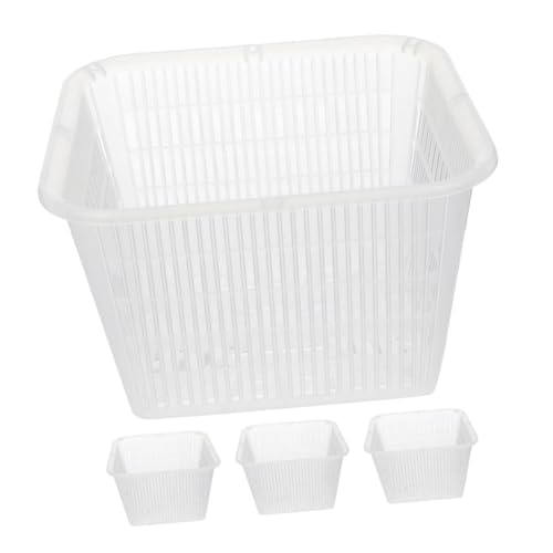 MERRYHAPY Lot De 4 Pots à Orchidées en Filet Plastique Carré 7x7 Cm pour Culture Hydroponique Jardinage Aéré Contrôle Racinaire Solide