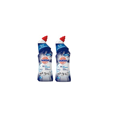 Sagrotan WC-Reiniger Ozeanfrische – 2in1 Reinigungsmittel mit Antischmutzfilm für langanhaltende WC-Frische – 2 x 750 ml