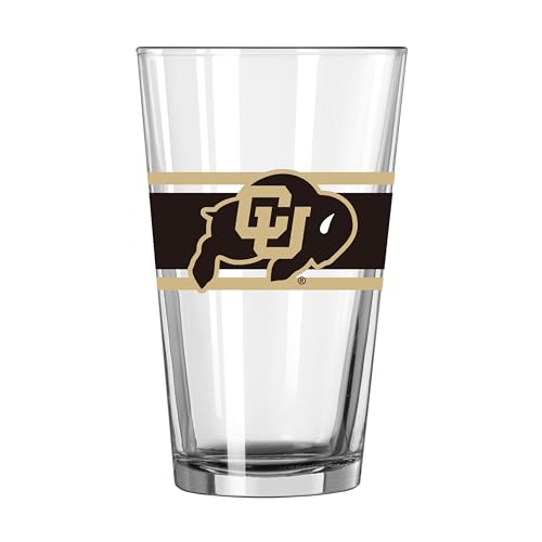 Image of Logo Brands NCAA 16 oz Pint Glass - Durable Glass With Bold Team Color- Chip-Resistant Rim Drinkware For Fans, Tailgates, Home Bars & Everyday Use