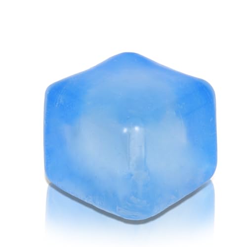 Copfeqyr Grande Balle Anti-Stress Ice Cube 7 cm – Cube Squishy Sensoriel à Presser pour Adultes et Enfants, Jouet Fidget Relaxant, Boîte Cadeau (Blue)