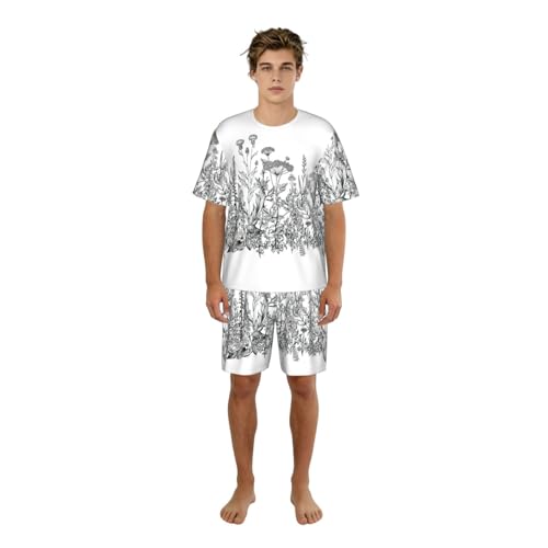 Pyjama d'été col rond pour homme qui cherche confort et fraîcheur la nuit