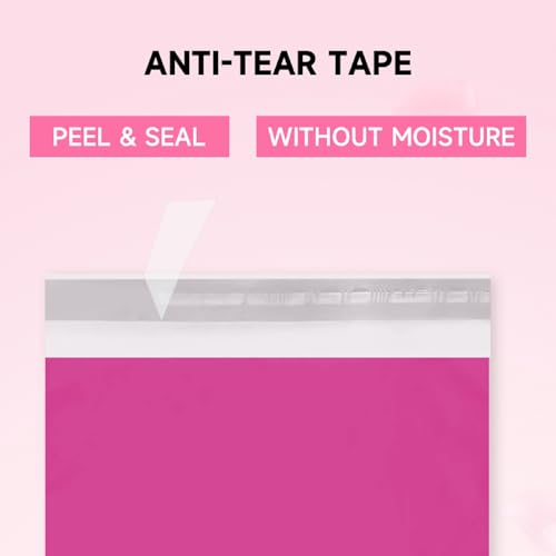 Image of Pink Poly Mailers 14.5x19 Inch, 500 Pack | Self-seal shipping bags with secure adhesive; for small business, clothing, towels, accessories, and bulk packing