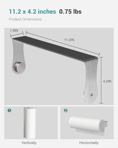 Image of PAROTO Magnetic Paper Towel Holder for Fridge, Silver Paper Towel Holder for Kitchen, Strong Magnet for Refrigerator, RV, Garage, BBQ, No Drilling, Kitchen & Bathroom Organizers and Storage