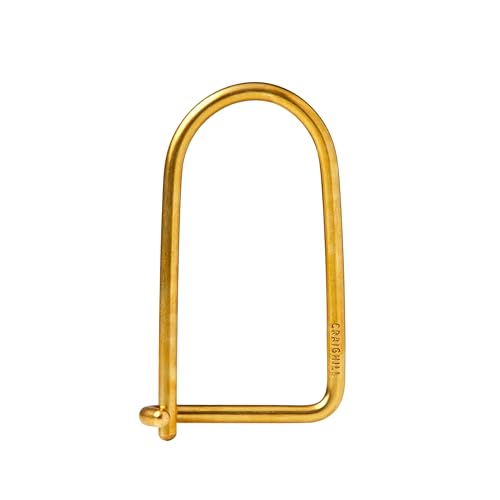 Craighill Wilson Brass Keyring - 2” Carabiner Keychain Clip, Modern Minimalist Key Ring for Car Keys, Heavy Duty, Lightweight, D Ring Key Organizer