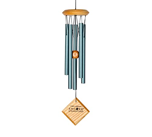 Woodstock Chimes Encore Mercurio Verdigrís Carrillón para Jardín - 5 Tubos Afinados Color Verdigrís