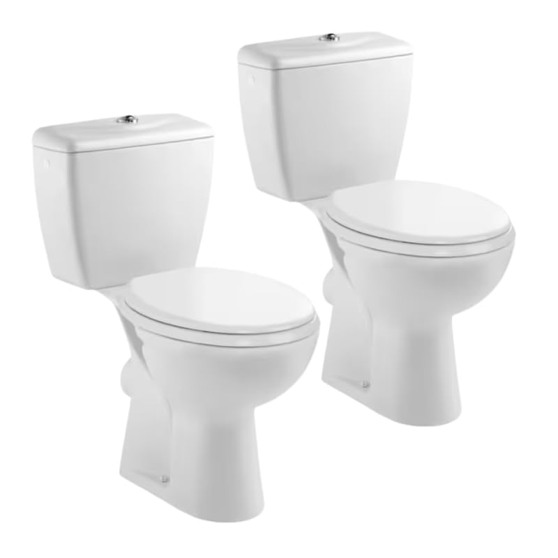 Lot de 2 WC à poser sortie horizontale JACOB DELAFON Eolia avec abattant
