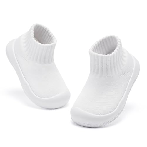 Image of Eashi Baby Boy Girl Non-Skid Indoor Infant Walking Shoes Breathable Warm Elastic Sock Shoes with Memory Sole Protect Toes Outdoor Sneakers