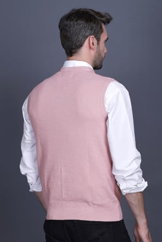 Image of V Neck Cotton Half Sweater for Man Winter Wear - Pullover Sweater for Men