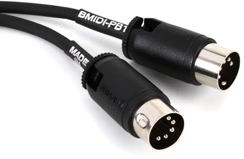 BOSS BMIDI-PB1 – 1ft/30cm Length – Space-Saving MIDI Cable with Multi-Directional connectors, Perfect for pedalboards and All MIDI Applications.