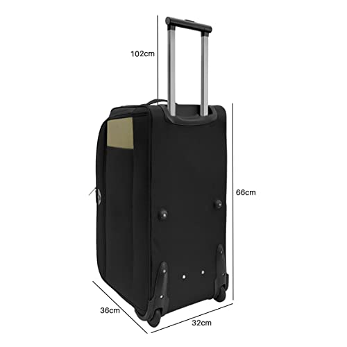 Mala Sacola de Viagem Grande com Rodinhas Tecido Poliéster Santino Cor:Preto;Tamanho:G
