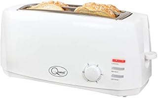 Quest 35069 Extra Wide 4 Slice Long Slot Toaster / Variable Browning Control / Reheat and Defrost / Anti-Jam Function / Crumb Tray and Cord Storage