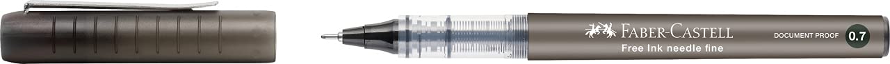 Faber-Castell Free Ink Roller Kalem, 0.7 mm, Siyah, Silinmez Kalıcı Mürekkep, Mürekkep Göstergeli, İğne Uçlu