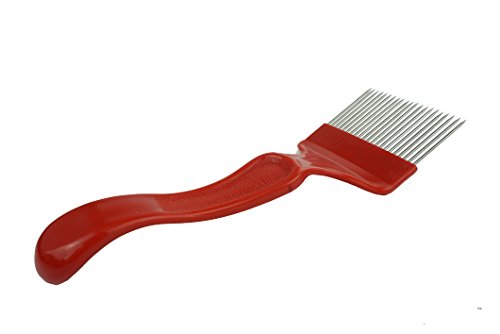 Entdeckelungsgabel - plastik mit 21 geraden Nägeln - Rot
