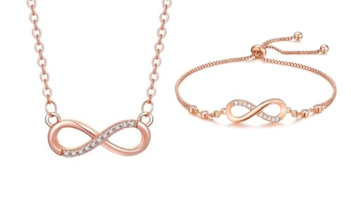 Image of Nilu's Collection Infinity Shape Cubic Zirconia Diamond Bracelet for Women Jewelry for Gift, Adjustable Charm Bracelet