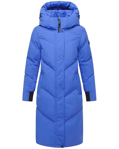 MARIKOO Damen Langer Wintermantel warmer Steppmantel mit abnehmbarer Kapuze Teonaa 16 Galaxy Blue Gr. XL MARIKOO Damen Langer Wintermantel warmer Steppmantel mit abnehmbarer Kapuze Teonaa 16 Galaxy Blue Gr. XL