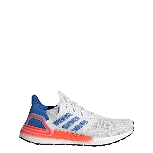 adidas Men's Ultraboost 20 Running Shoe, Crystal White/glory blue/Solar Red, 4 M US
