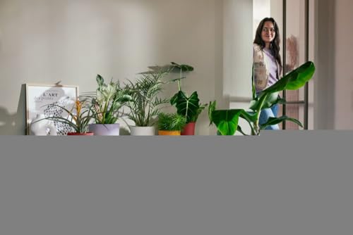 Elho Jazz Round Pot de Fleurs - Pot de Plantes d'Intérieur - Plastique 100% Recyclé - Structure Unique - Lot de 3 - Ø 14, 16, 19 cm - Jaune/Jaune Ambré – Image 7