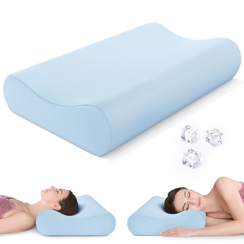 Image of AM AEROMAX 32 inch King Size Contour Memory Foam Pillow, Cervical Pillow for Neck Pain Relief, Neck Orthopedic Sleeping Pillows for Side, Back and Stomach Sleepers