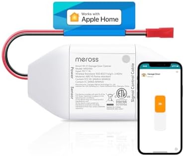 meross Smart Garage Door Opener Remote, Compatible with Apple HomeKit, Amazon Alexa, Google Assistant, CarPlay and SmartThings, No Hub Required