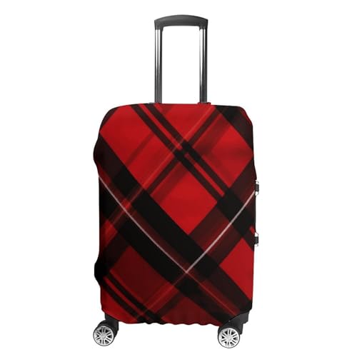Carry on Luggage Cover Red And Black Plaid Suitcase Covers for Luggages Tsa Approved Travel Luggage Sleeve Protector Elastic Suitcase Protector Anti-Scratch Washable Fits 19-30 Inch Case -XL