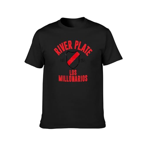 River Plate Establishe - Camiseta unisex de manga corta de algodón, color negro, Negro , XXL