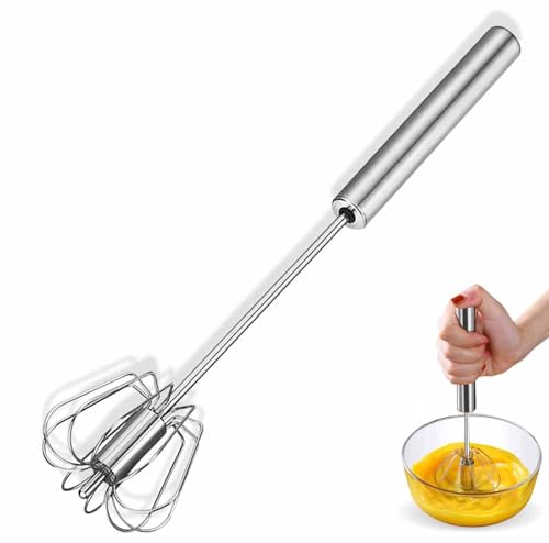 Semi-Automatic Egg Whisk Beater - Stainless Steel Wire Whisk Hand Push Blender Mixer
